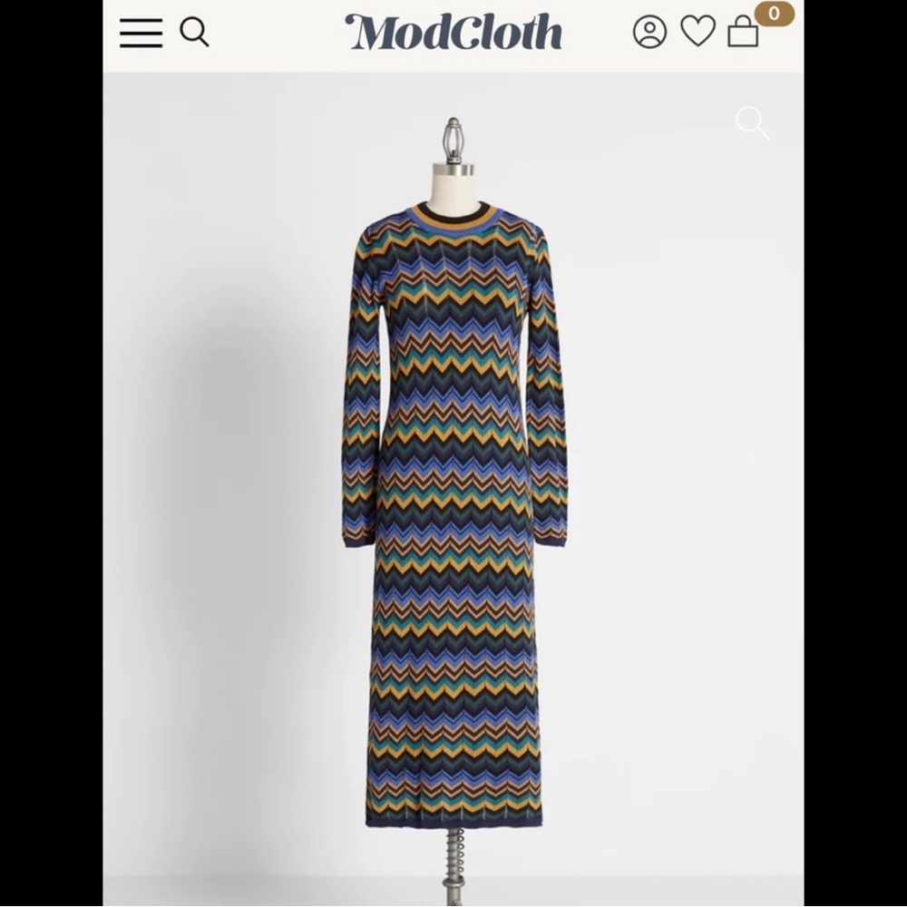 ModCloth Knit Chevron Dress L